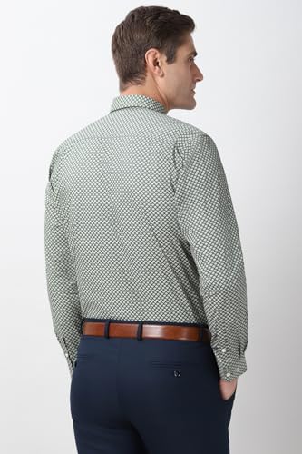 Image of Peter England Men's Printed Formal Shirt - 100% Cotton, Full Sleeves