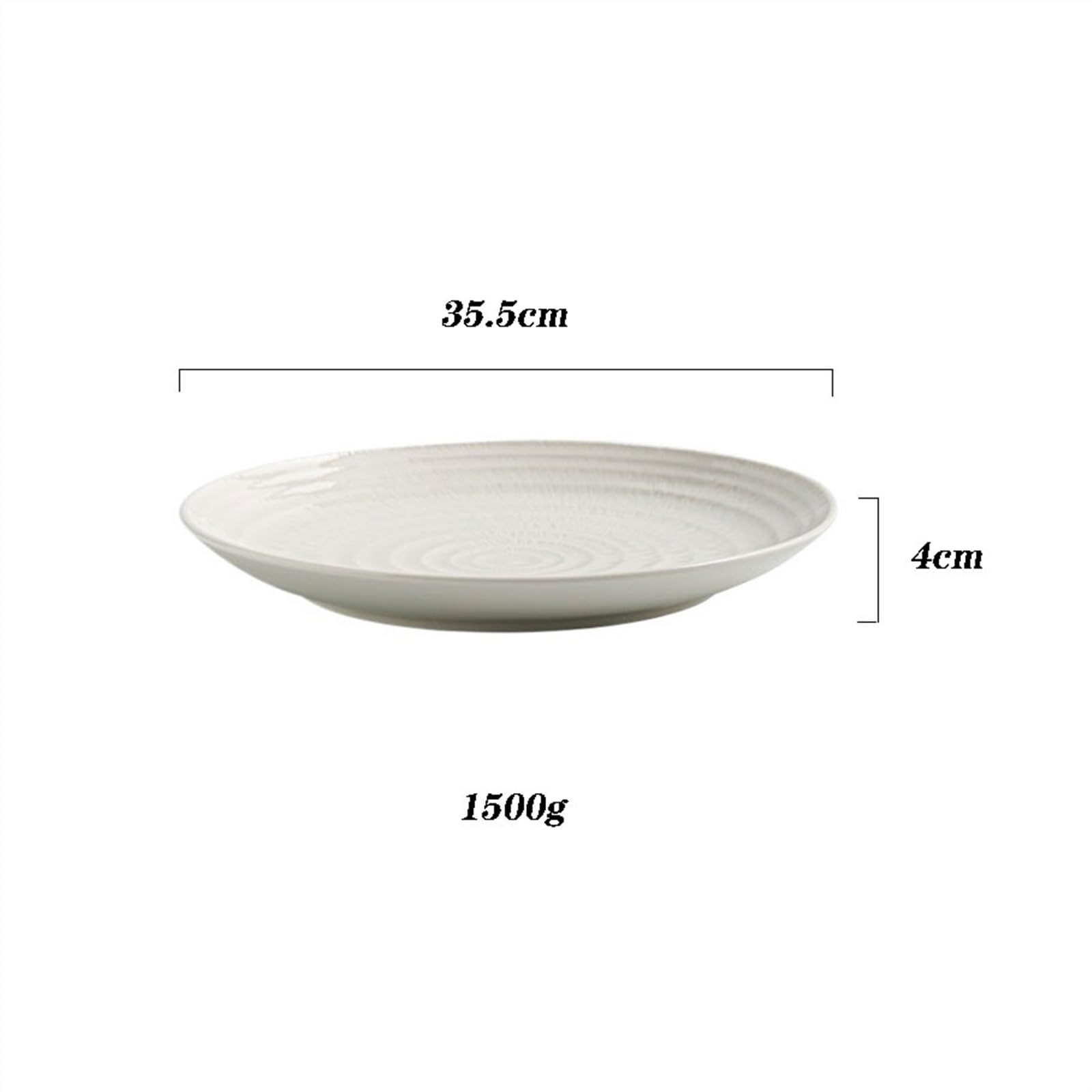 Assiette Plate à Dîner Plat en os de haute qualité, plat ménager, assiette à Steak occidentale, assiette Plate, vaisselle de couleur sous glaçure 1 pièce Assiettes à Dessert(14 inch)