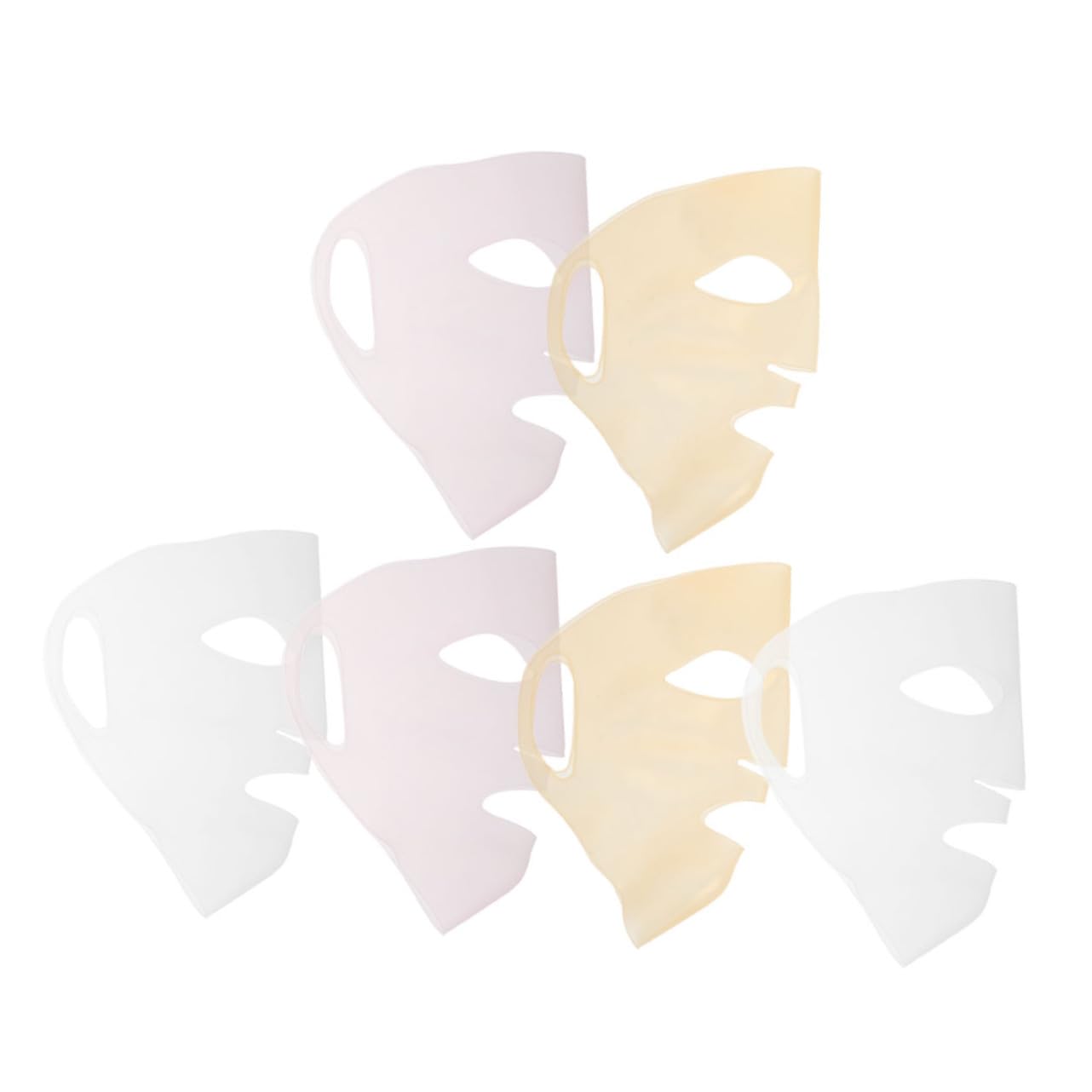 Beavorty 5 Set Di Maschere Facciali in Silicone Riutilizzabili in Fogli Per La Della Pelle 6 Pezzi * 5