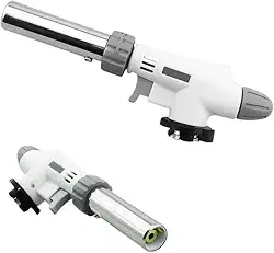 Maçarico Culinário Profissional Portátil Gás Butano 1300°C - Regulagem Chama + Acendimento Automático - Multiuso Cozinha Gourmet