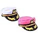 ifundom Hats for Men 2pcs Captain Hat Sailor Hat Boat Yacht Captains Hat for Men Women Adjustable Sailor Cap for Party Blue Green Pink Purple Womens Hat
