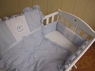 Baby Doll Bedding Gingham Cradle Bedding Set, Blue