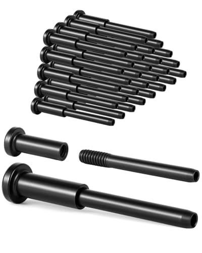 Image of 50 Pack Invisible Cable Railing Kit, T316 Stainless Steel 1 /8 inch Receiver & Swage Stud End, Swage Tensioner for Wood /Metal Posts, Cable Railing Hardware for Deck, Stair, Balcony (Black)
