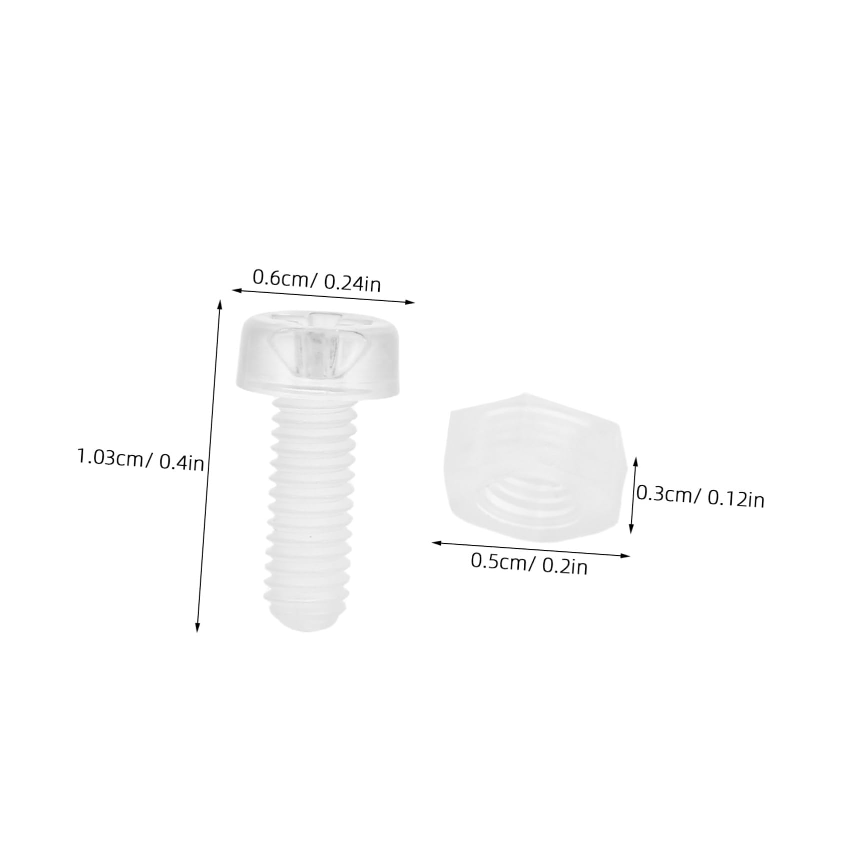SOLUSTRE Acrylic Nut and Bolt Kit 100pcs Triangle Code Screws for Precise Installation