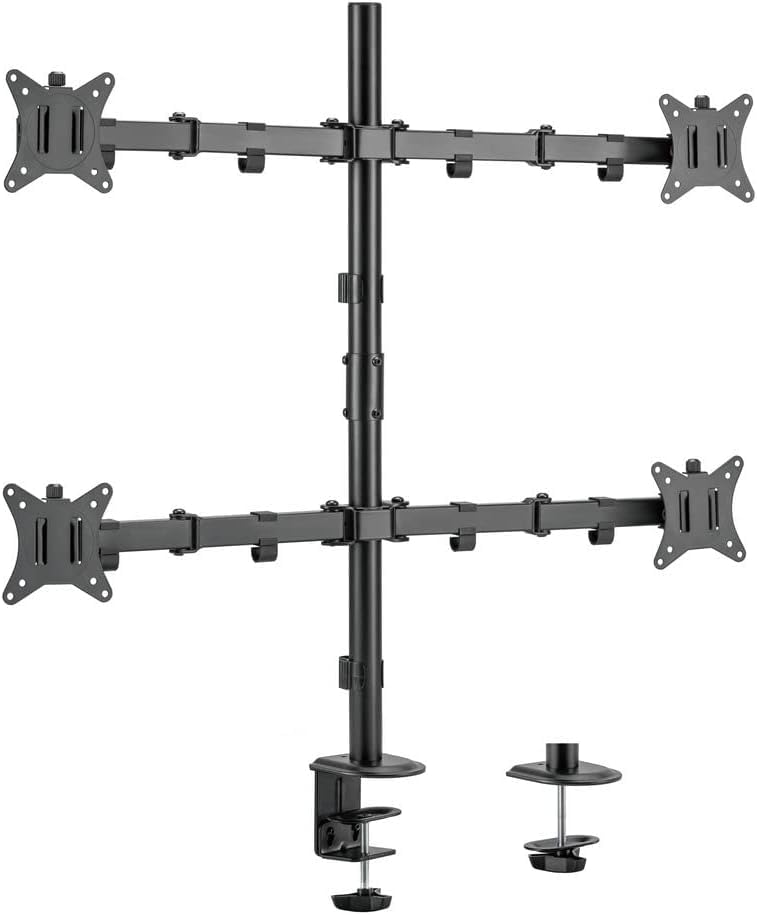 ARGO SOLUTIONS Quad Monitor Economy Articulating Stand - Enhance Workspace Efficiency with Flexible Monitor Placement - Ergonomic Desk Solution Gaming | Trading | Video Editing-picture-30