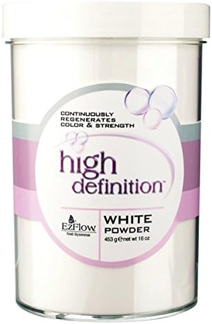 EZ Flow High Definition White Powder False Nails, 16 Ounce