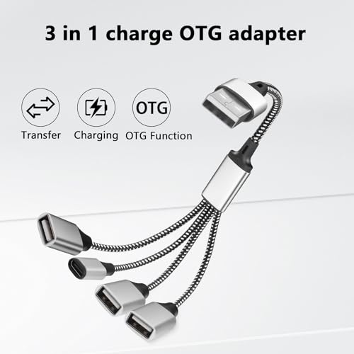 GELRHONR USB Splitter Y Cable, Male to 2 Female Extension Cord, 2 Port for Printer/Keyboard/Flash Drive/Laptop/LED (1 to 4) - Image 2