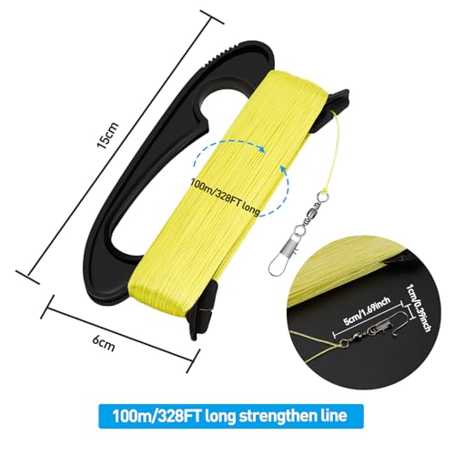 IMAGE Kite Spool Handle 5 Pack - 100M/328 Feet High-Strength Nylon Kite String with Handles and Quick Connect Clips, Vibrant and Bright, Durable Outdoor Sports Tool - Thumbnail 3