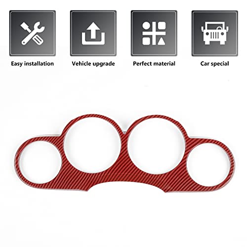 Razpoy For Challenger Center Consoles Dash Board Trim Cover Dashboard Frame Interior Decoration Accessories For Dodge Challenger 2009-2014(Red Carbon Fiber) #TOP3