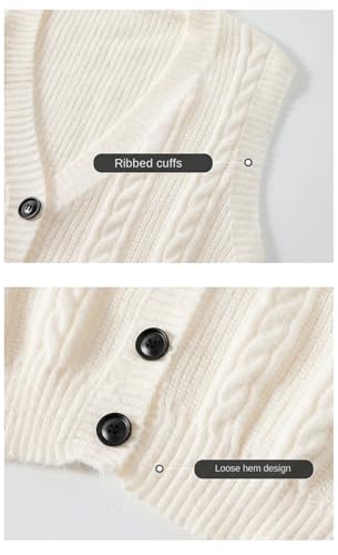 Men Striped Sleeveless Loose Casual Sweater Vest V Neck Knitted Oversize Thicken Waistcoat Tops4
