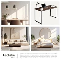 tectake® Schreibtisch, Gaming Tisch, Computertisch Industrial Design, Möbel für Arbeitszimmer, Home Office, Bürotisch, Laptoptisch, Druckertisch, PC Tisch - Industrial Dunkelbraun, 120 cm – Ansicht 6