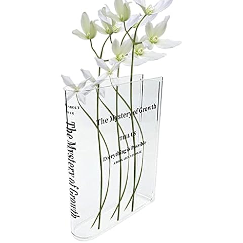 Klare Buch Blumenvase, Kristall Acryl Büchervase Cover