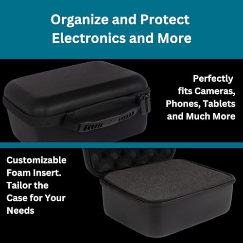 Protective Hard Case With Customizable Foam - Lightweight Hard Shell Case for Electronics, Cosmetic, Makeup & More - EVA Protection (11" x 9" x 5.5") - Thumbnail 6