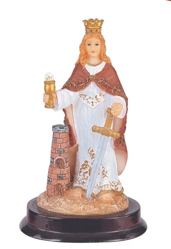 Estatua de Santa Barbara (Chango/Shango) roja de 5 pulg miniatura 1