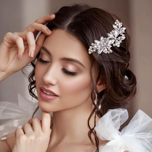 2 piezas pinzas de cabello con cristales brillantes miniatura 4
