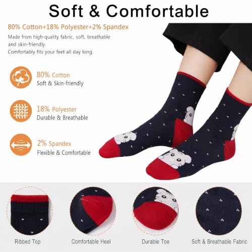 Image of Cute Animal Design Women's Socks Casual Cotton Crew Novelty Socks