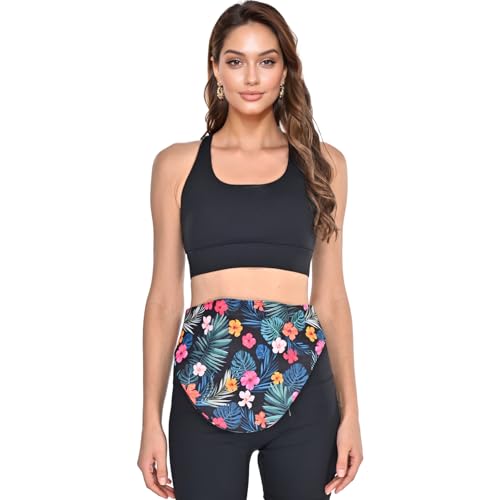 WearWan Colostomy Bag Covers for Men and Women, Stylish Ostomy Belt to Hold Colostomy Bags, Ostomy Belts for Men Abdomen, Hibiscus (M)