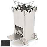 Rikopin(リコピン) ロケットストーブ 焚火台 B5サイズ 【テレビで紹介されました！】 収納サイズ：18cm×25cm×0.8mm キャンプストーブ ウッドストーブ ステンレス 燃料不要 錆びにくい バーベキューコンロ 焚き火台 ソロキャンプ