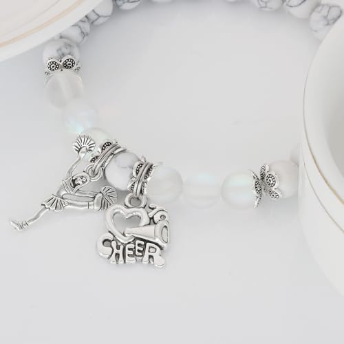 HUTIMY Cheer Bracelet Beads Bracelets Gifts Ideas for Cheer Team Jewelry Teens Cheerleading Bracelet4