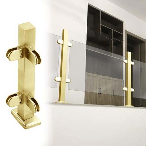 Poteaux de balustrade en verre doré luxe en acier inoxydable pour garde-corps de plate-forme