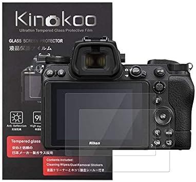 kinokoo LCD Protective Film for Nikon Z7II, 9H Hardness, High Transmittance, Anti-Fingerprint, Bubble Free, Tempered Glass, Thickness 0.01 inch 0.3 mm, Set of 2 with Sign Cloth Z7II Only