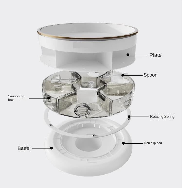 Organizador de especias giratorio de 2 niveles, almacenamiento de encimera que ahorra espacio para condimentos y condimentos