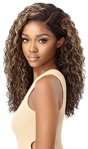 Outre Melted Hairline HD Lace Front Wig - MARIELLA, Outre Wigs of Curly Style with 5" Deep Parting, High Heat Resistant Wigs (DR COPPER BROWN)
