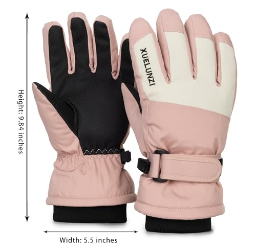 Image of Kids Ski Gloves Winter Warm Glove Outdoor Thermal Snow Finger Mittens for Boys Girls 5-10 Years