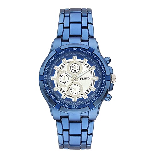 Image of Fluid Analog Silver Dial Men's Watch-FL-002-BL-SL