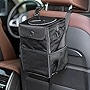 JUSTTOP Waterproof Mini Car Trash Can with Lid and Storage Pockets,Car Trash Bag Hanging Accessories, Multipurpose Car Garbage Bag Can (6L)