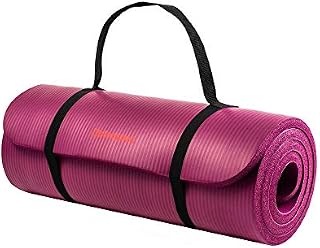 Retrospec Solana Yoga Mat 1" Thick w/Nylon Strap for Men & Women
