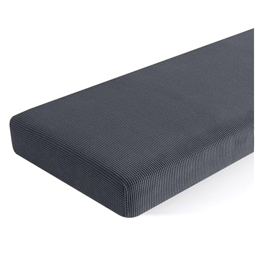 subrtex Stretch Cushion Cover Couch Cushion Slipcover RV Seat Covers Chair Loveseat Sofa Cushion Protector Spandex Elastic Furniture Protector for Seat (Large,Gray)