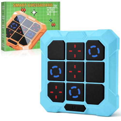 Vibbang 6 in 1 Tic Tac Toe Elektronisch Spiel Wiederaufladbar Tik Tak Toe mit Stummschaltfunktion Handheld Puzzle Brettspiel Spielzeug Electric Spiel Spielkonsolen für Kinder und Erwachsene