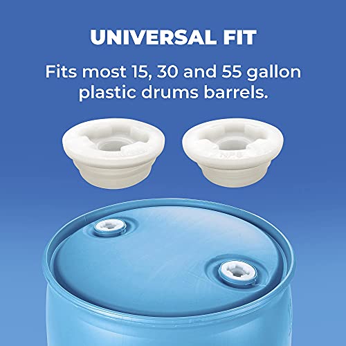 Bung Cap 2" Combo With Gasket For 55 Gallon Plastic Drums -2Pcs (1 Size Each Thread) Made In Usa #TOP4
