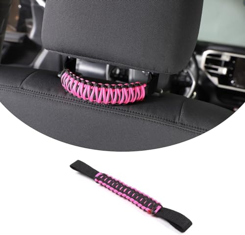 TongSheng Front Headrest Grab Handles, Auto Cane Grab Handle Aid, Safety Handle Portable, Compatible with Pathfinder (Black + Pink)