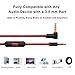 EARLA TEC Replacement Audio Cable Cord Wire with in line Microphone and Control for Beats by Dr Dre Headphones Solo Studio Pro Detox Wireless Mixr Executive Pill (Black Red)