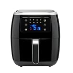 Amazon Basics 6 litre Air Fryer with Digital Touchscreen and 8 Cooking Presets, Black