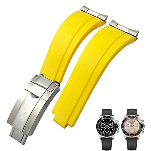 Petit bracelet silicone noir 21mm pour montre de plongée et nautisme