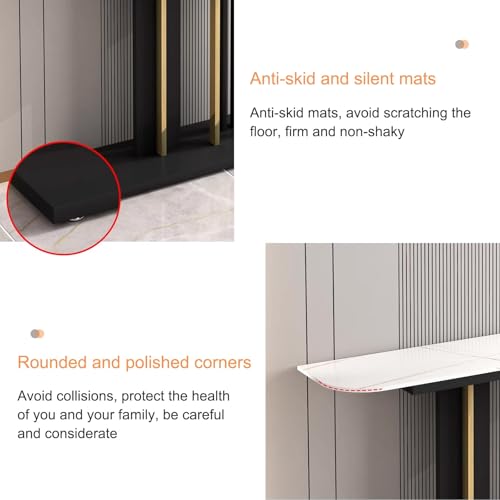 Mesa de entrada moderna negra para decorar recibidores pequeños y modernos 8
