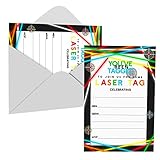 Laser Tag Invitations with Envelopes (25 Pack) Invites for Boys Birthday, Retirement, Guys Night...