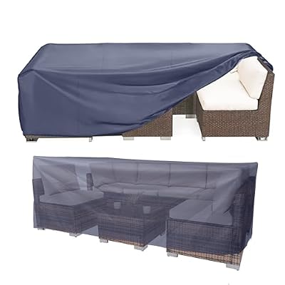 Patio Sofa Cover Waterproof 82 Inch, Heavy Duty 420D Oxford Outdoor 3-Seater Couch Cover, Windproof UV Resistant All Weather Protection Patio Furniture Cover, Durable Outdoor Sofa Protector Grey