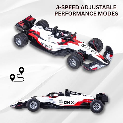 Image of Formula RC Racing Car for Kids Age 6+ Years 1:64 Scale Mini Rechargeable Remote Control Sports Car with APP Control, LED Lights, 3 Speed Modes & Type-C Charging | Formula Racer Toy Car