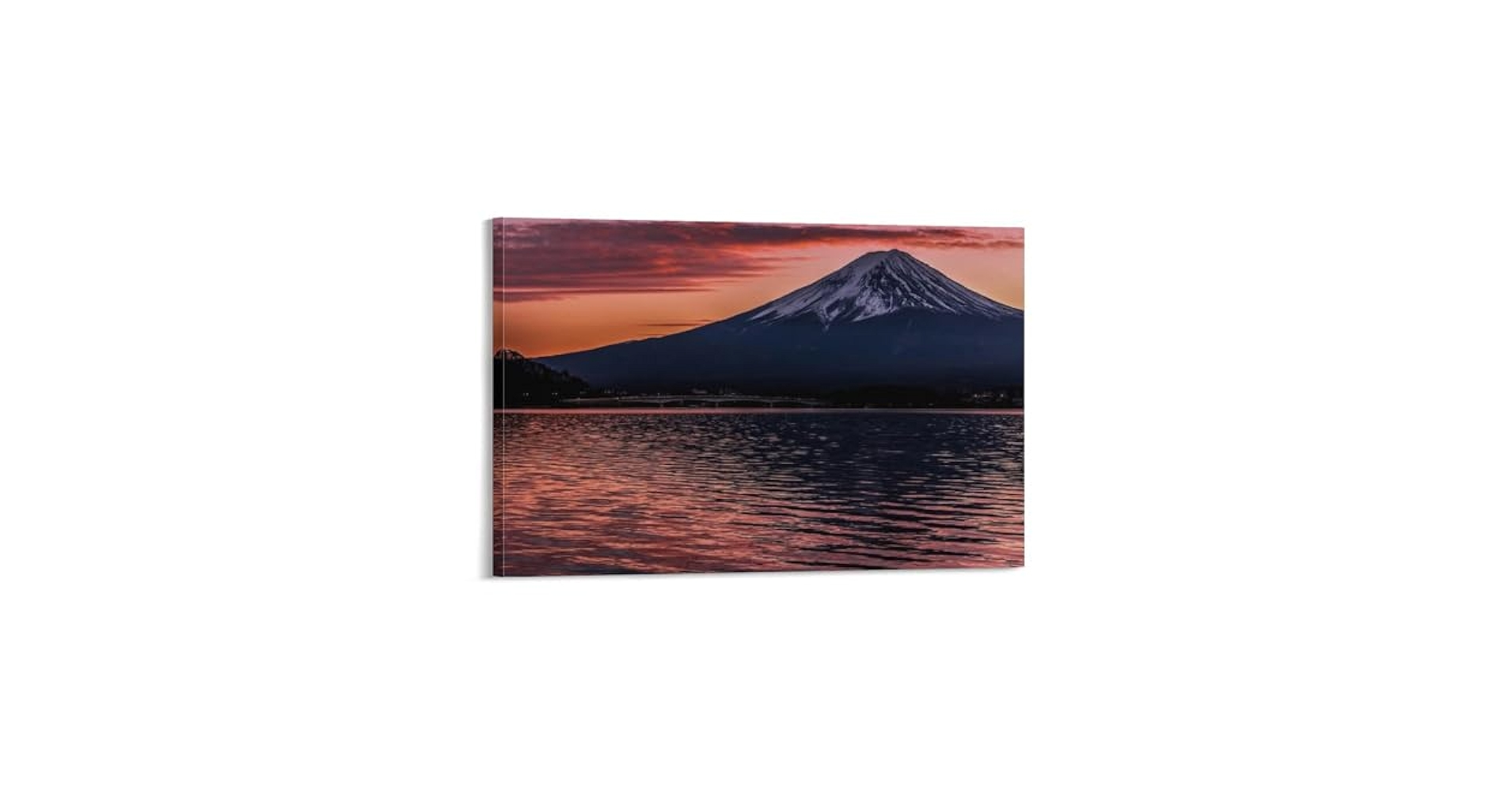 富士山　漆喰画　絵画　夕日　43×52 富士山 漆喰画 絵画 夕日 43×52