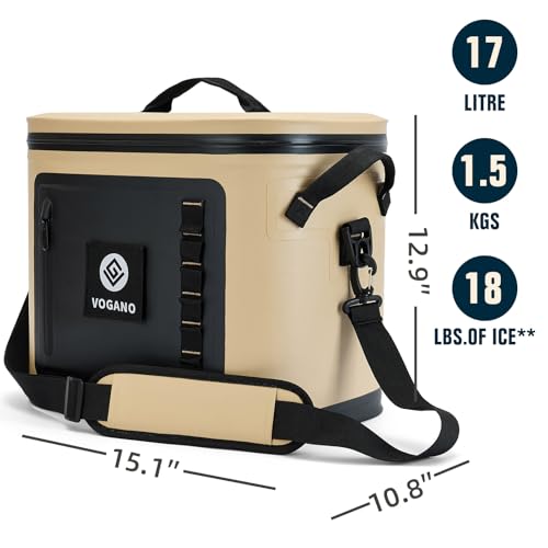 Image of Vogano 40 Can Soft Cooler Bag - Insulated Leak-Proof Large Cooler Bag with Roll-Top Waterproof Seal | Portable Ice Chest for Camping, Beach, Travel, Picnics | 24HR Cold Retention