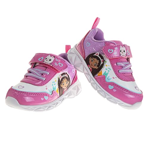 Gabby's Dollhouse LED Sneakers with Easy Strap - Gabbys Laceless Closure Lightweight Light up Kitty Cat Shoes (Size Toddler-Little Kid)4
