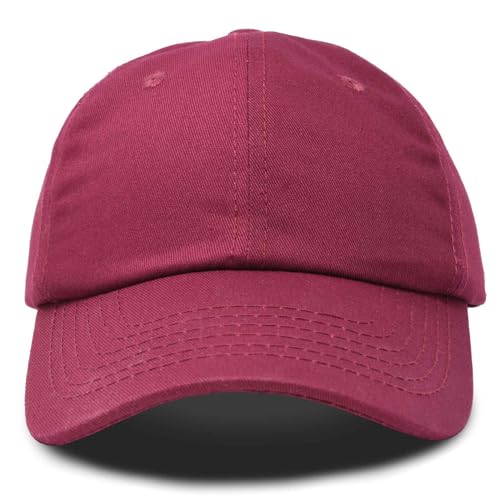 DALIX Baseball Cap Dad Hat Plain Men Women Cotton Adjustable Blank in Maroon