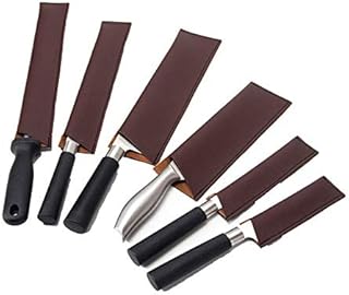 Leather Knife Sheath, Knife Guard, Knife Cover Sleeves, Waterproof Knife Protectors, Heavy Duty Universal Knife Edge Guard Set of 6 HGJ157
