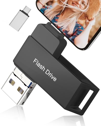 USB Stick 256GB,Levida Speicherstick USB 3.0 Photostick fotostick (Mobiler Speicher,Drehbares Design, Automatisches Backup) für IOS,i Phone,Android Handy,Pad, Laptop UND Computer,PC,Schwarz