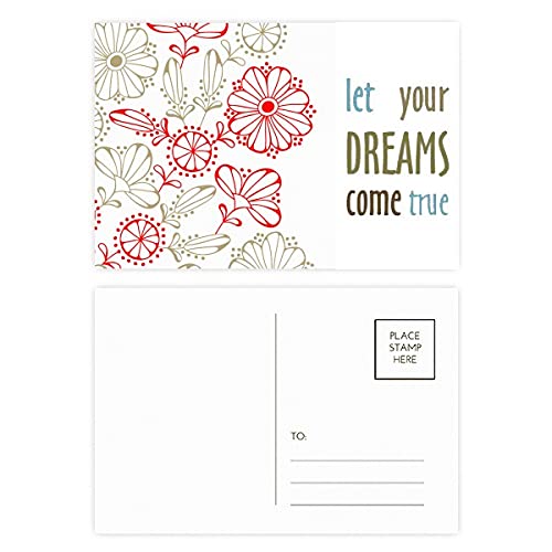 Cartes postales motif floral rouge en carton rigide haut de gamme