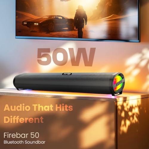 Image of iNFiRe FireBar 50 50W Bluetooth Soundbar with RGB Lights, TWS Function, Multiple Modes (BT /FM /AUX /USB /TF), Home Audio Speaker